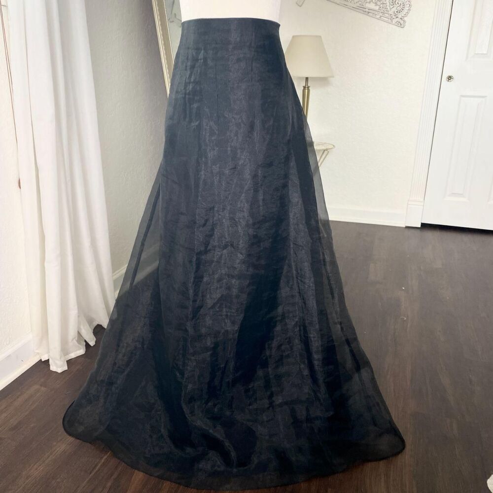 braemar Made in Canada Black 90s Organza Wide Mesh Princess Skirt 16 / XL - Picture 3 of 5